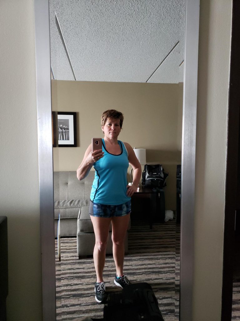 Renee' posing in a photo of herself for the beginning of her weight loss. 